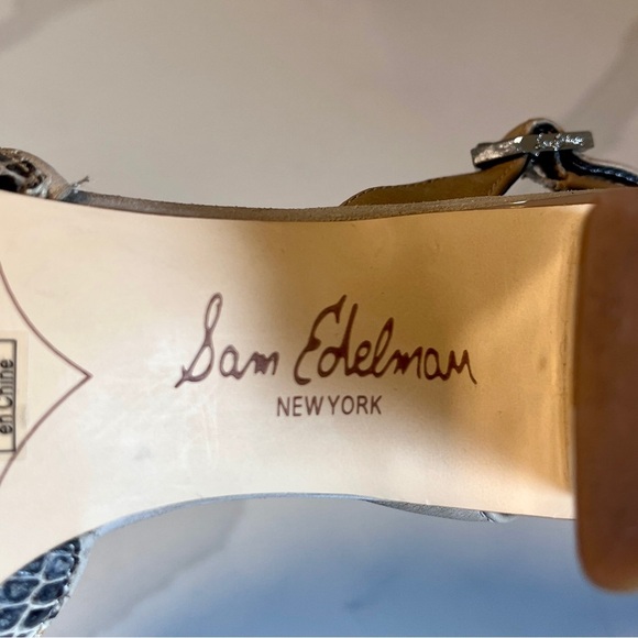 Sam Edelman Carole Slingback Heels Gray & Cream Python with Pointed Toe
Size 6.5 - Picture 14 of 15